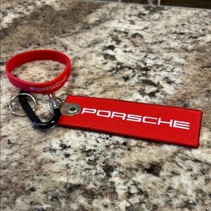 Porsche 911 GT3 Red Keychain and Wristband Set